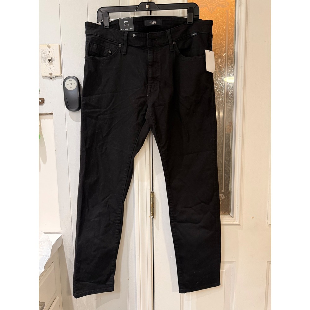 Mavi Jake Slim Leg Black Jeans Mens 33x30 NWT Denim Pants